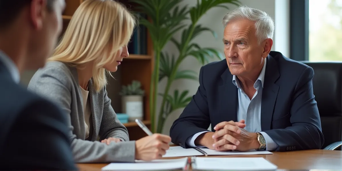 elderly people at a law office asking generation skipping trusts and transfer tax advantages
