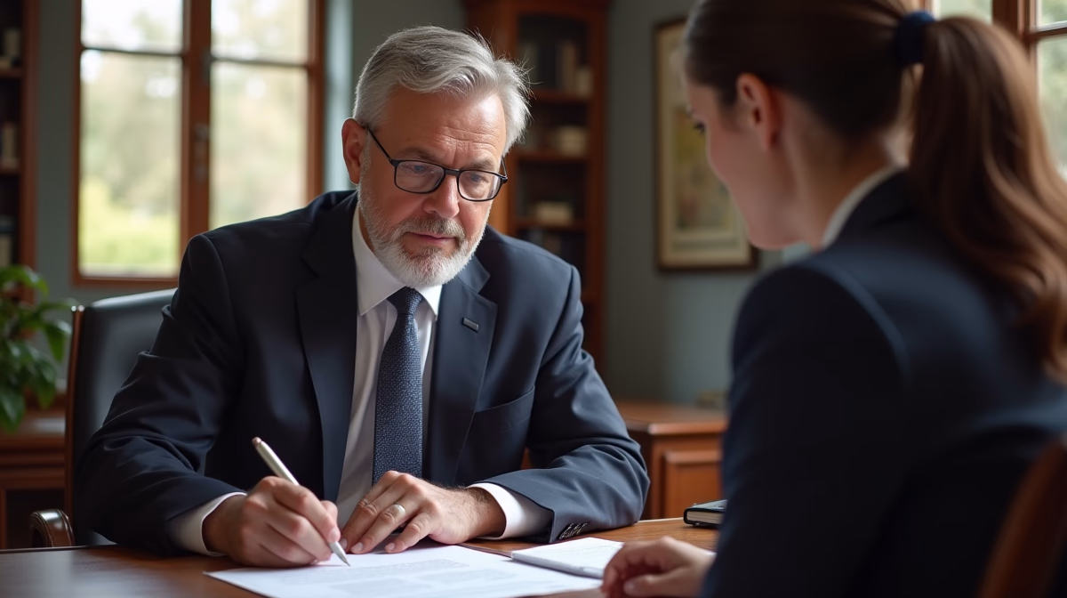 The experienced legal team at Moreno Valley Probate Law helping Inland Empire families from our Moreno Valley office consults with heirs in the Moreno Valley office to sign vital court filings discussing Simplified Probate for Surviving Spouses